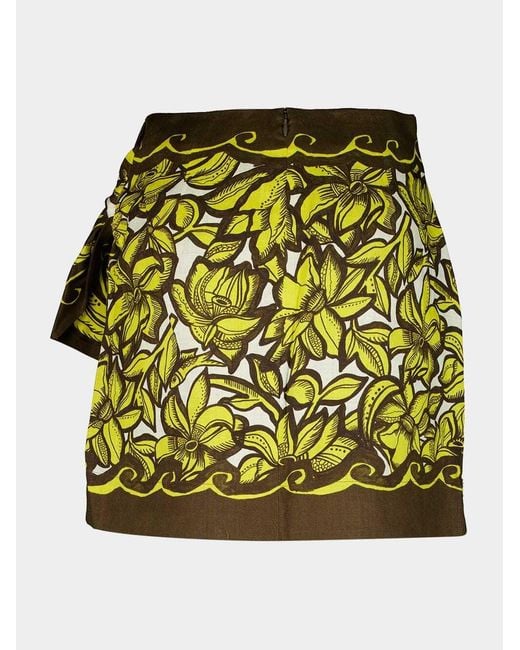 ALÉMAIS Green Printed Skirt