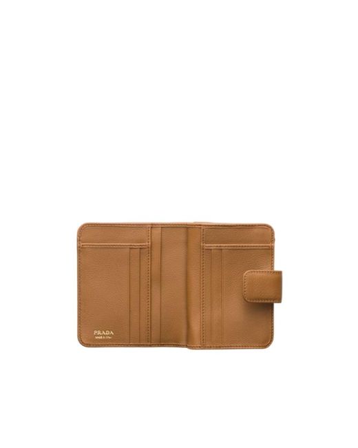 Prada Brown Small Saffiano Leather Wallet