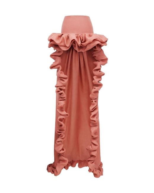 Saint Laurent Red Bubble Cascade Skirt