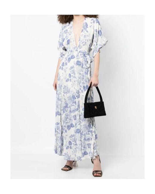 Reformation White Winslow Floral-Print Maxi Dress