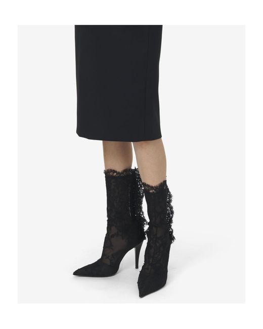McQueen Black Heron Lace Boots