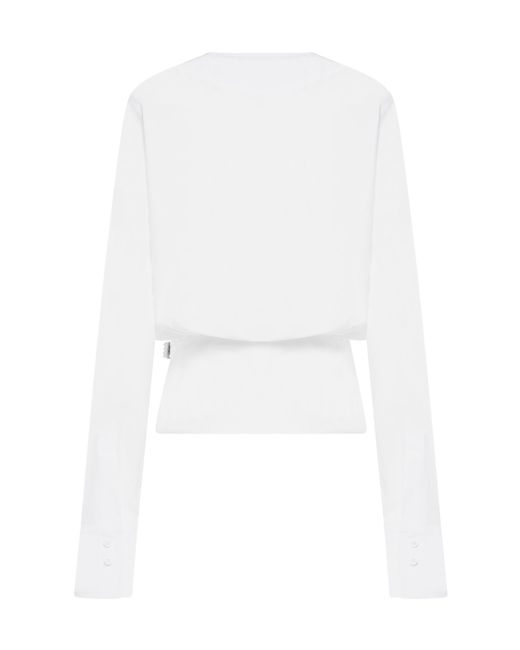 The Attico White The V-Neck Blouse