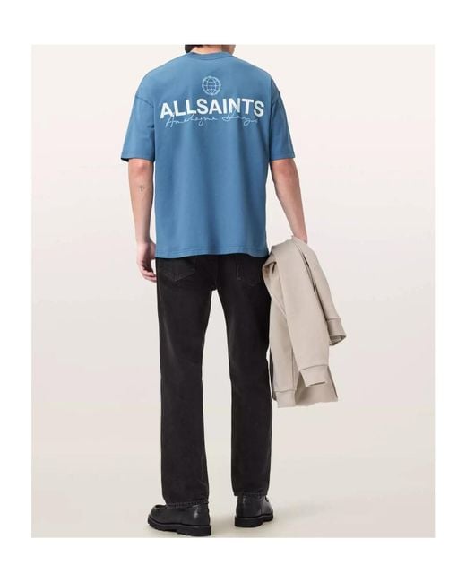AllSaints Blue Emblem Logo T-Shirt for men
