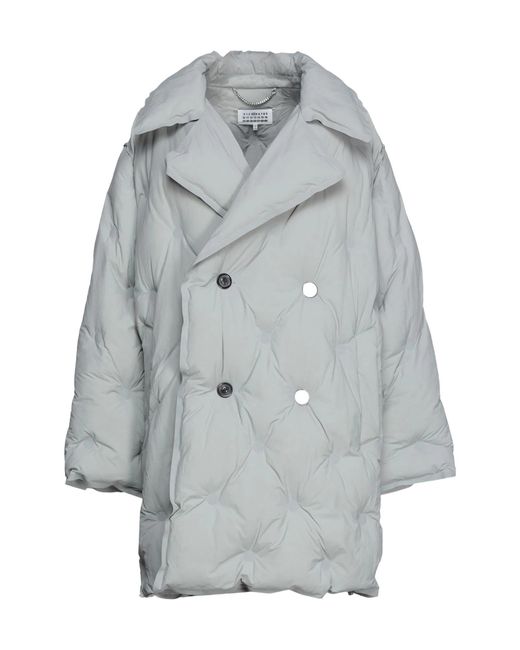 Maison Margiela Gray Long-Sleeve Double-Breasted Down Coat
