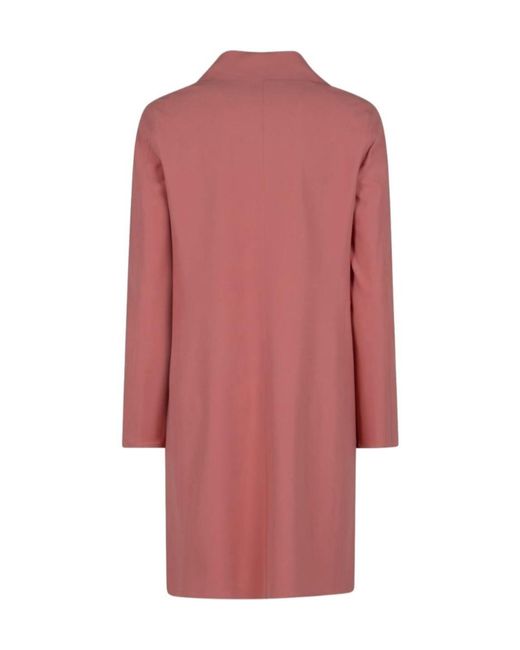 Herno Red Single-Breasted Long-Sleeved Coat