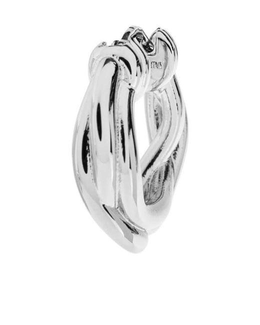 Jil Sander White Multi-Layer Earring for men