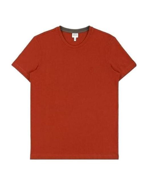 Armani Collezioni Red Round-Necked T-Shirt for men