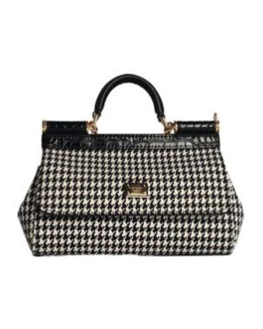 Dolce & Gabbana Black Logo Plaque Top Handle Bag
