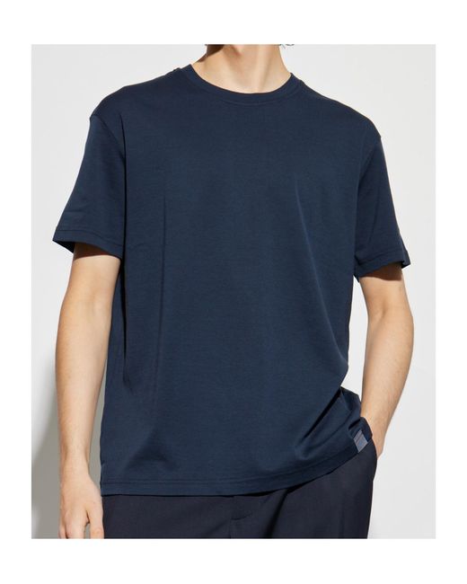 Etro Blue Crewneck Short-Sleeved T-Shirt for men