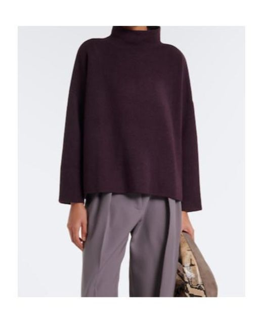 Jardin Des Orangers Purple Virgin Wool And Cashmere High Neck Sweater
