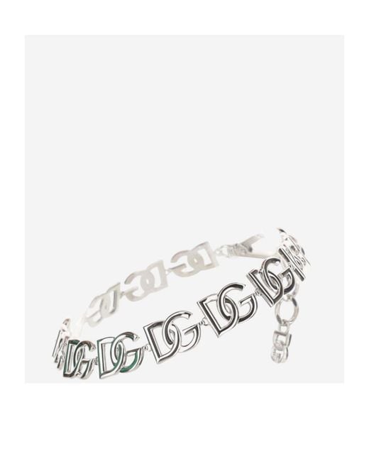 Dolce & Gabbana White Dg Logo Lettering Choker
