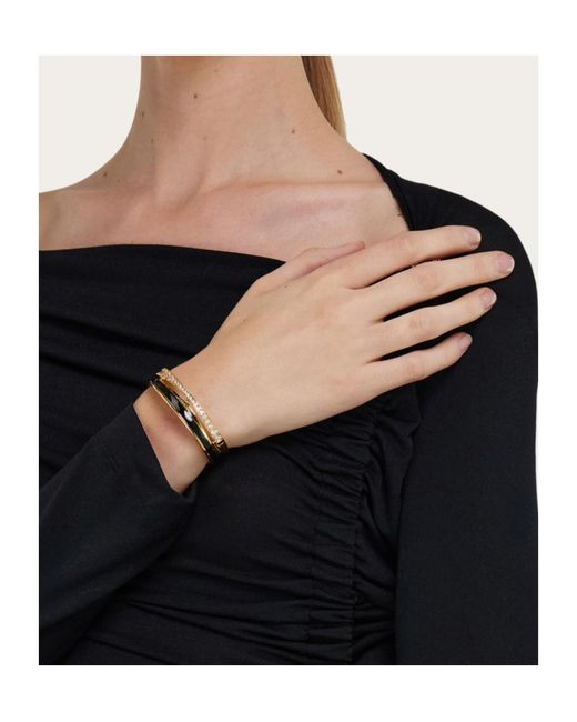 Ferragamo Metallic Ferragamo Logo Engraved Embellished Bangle