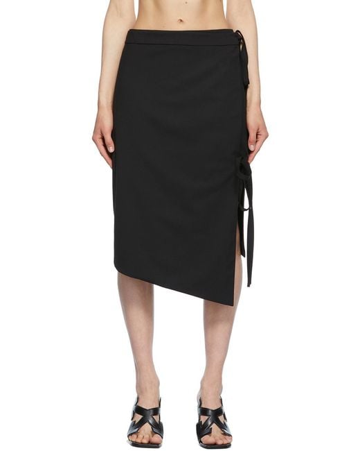 Off-White c/o Virgil Abloh Black Tie-Fastening Asymmetric Skirt