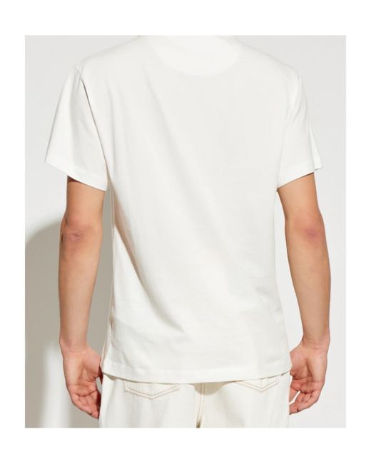 Jil Sander White Embroidered Logo T-Shirt for men