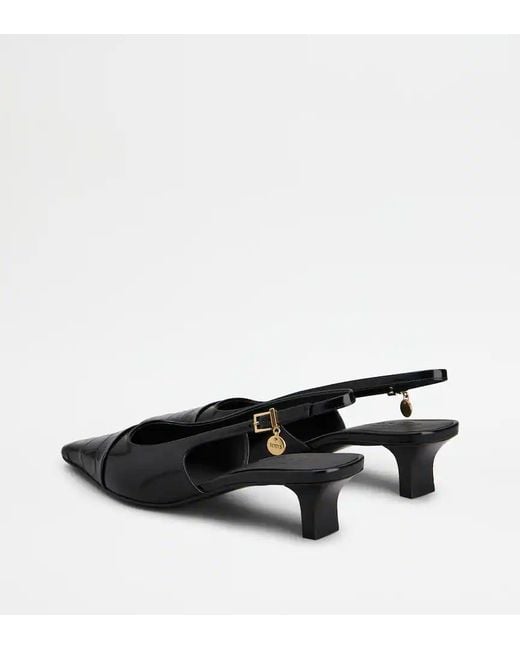 Tod's Black Buckle-Charm Pumps