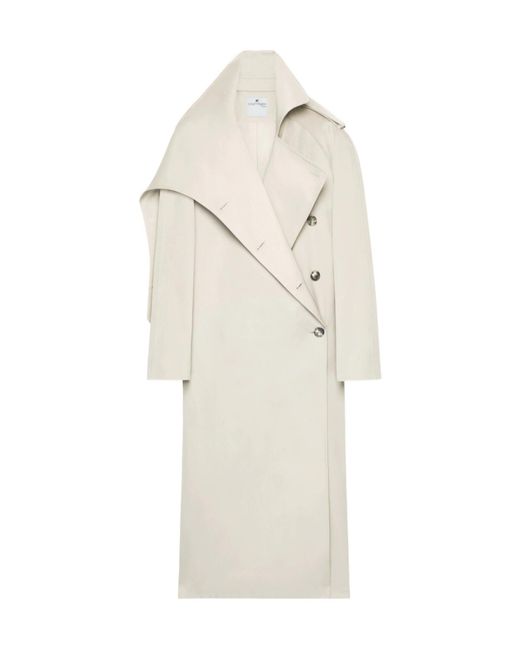 Courreges White Courrèges Button-Up Long Trench Coat