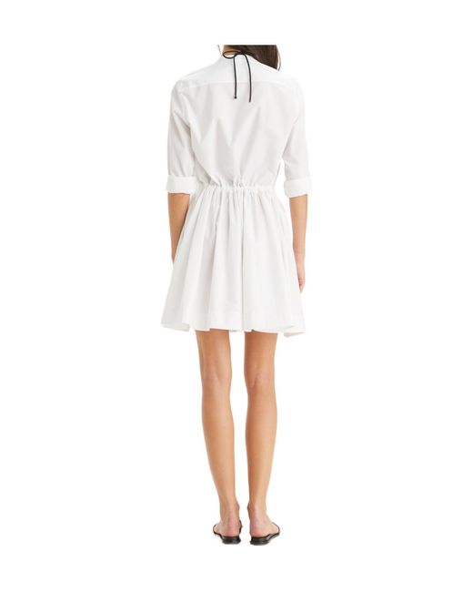 Tory Burch White Tied-Waist Mini Dress