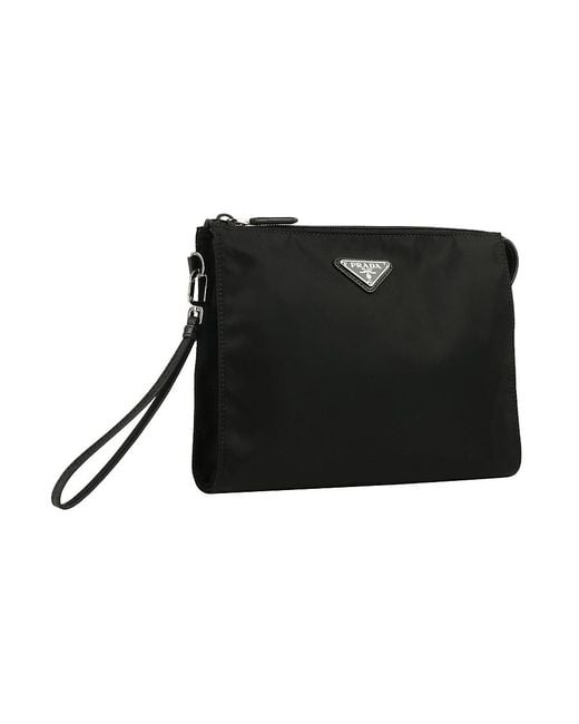 Prada Black Re-Nylon And Saffiano Leather Necessaire for men