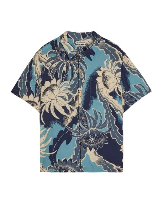 J.W. Anderson Blue Floral-Print Woven Shirt for men
