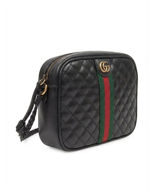 Gucci Black Logo Quilted Shoulder Bag