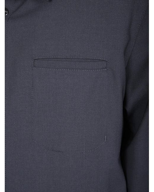 Herno Blue Long-Sleeved Button-Up Shirt for men