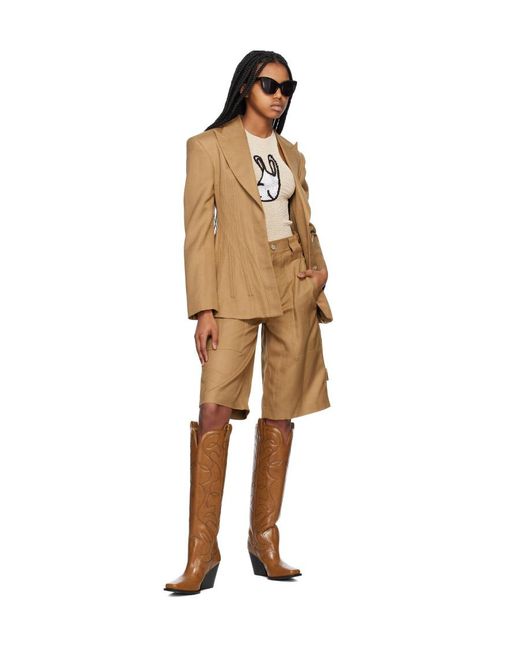 Stella McCartney Natural Corset Lapel Suit Jacket