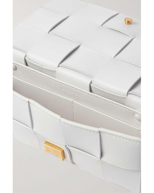 Bottega Veneta White Cassette Chain Shoulder Bag