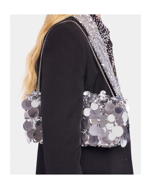 Rabanne White Rabanne Sparkle Baguette Bag
