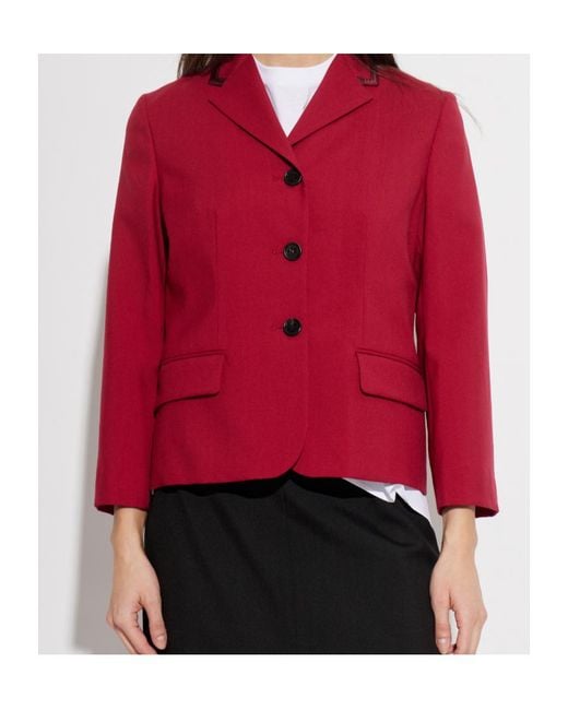 Marni Red Single-Breasted Cropped Blazer