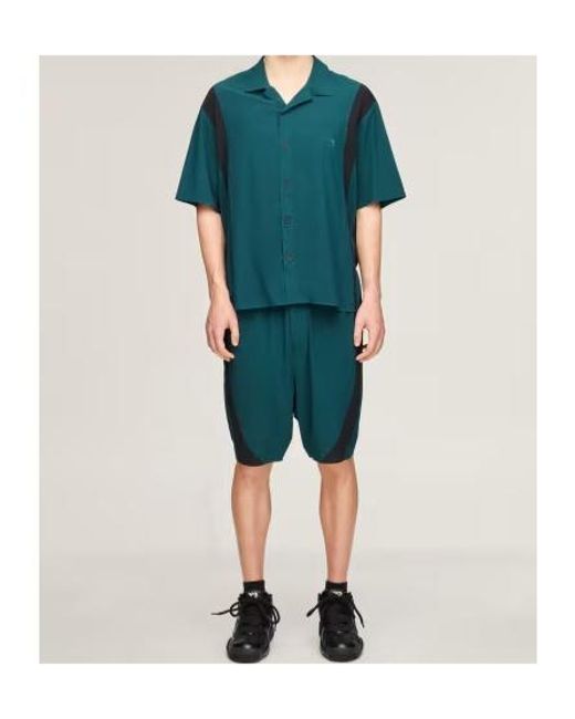 Y-3 Green Colourblock Shorts for men