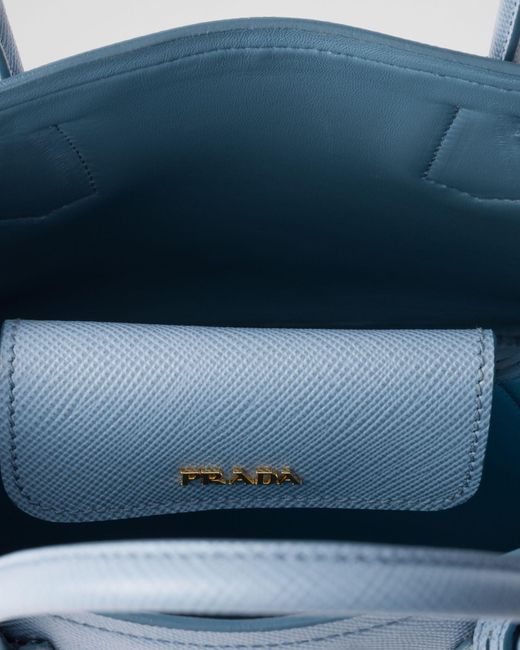 Prada Blue Double Small Saffiano Leather Bag