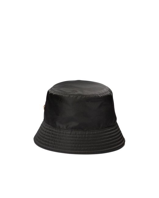 Prada Black Signature Logo Plaque Bucket Hat