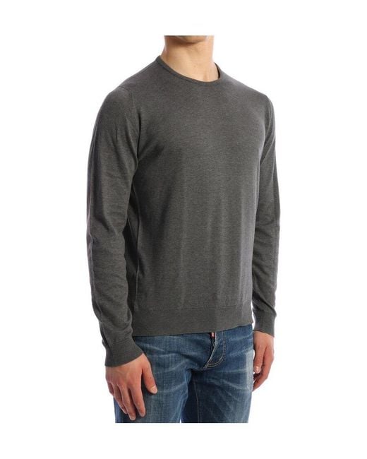 John Smedley Gray Hatfield Crewneck Knitted Jumper for men