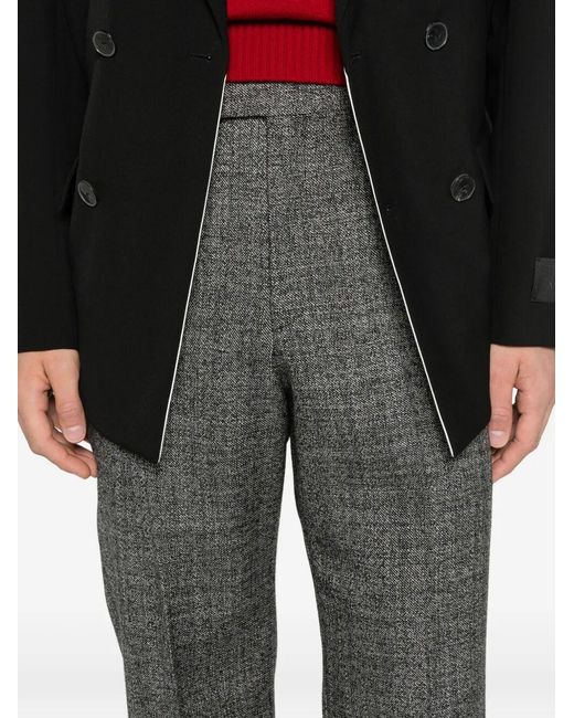 Valentino Gray Cuffed-Hem Trousers for men
