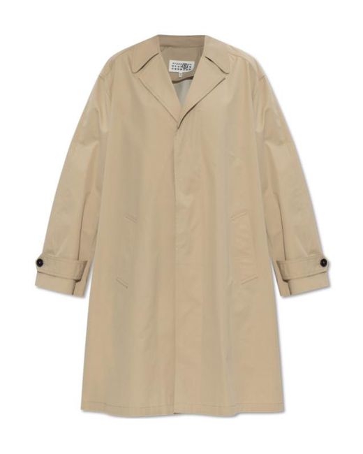 MM6 by Maison Margiela Natural Curved Hem Coat