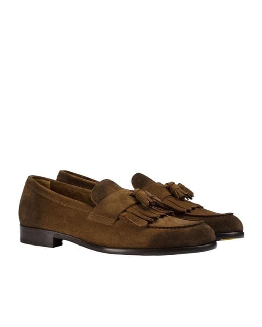 Doucal's Brown Tassel Loafers for men