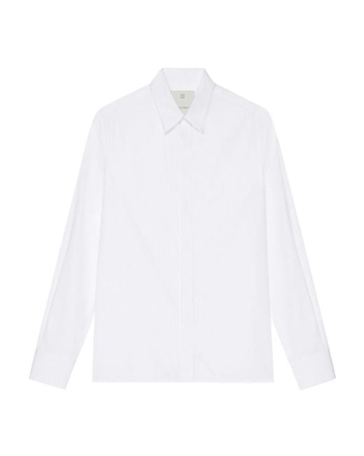 Givenchy White Logo Detailed Collared Shirt for men