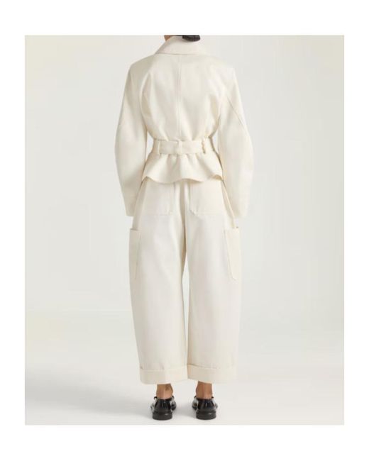 Givenchy White Cocoon Cropped Cargo Pants