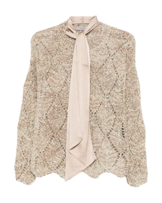 D.exterior Natural Diamond Pattern Sweater