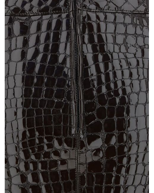 Tom Ford Black Embossed Mini Leather Skirt
