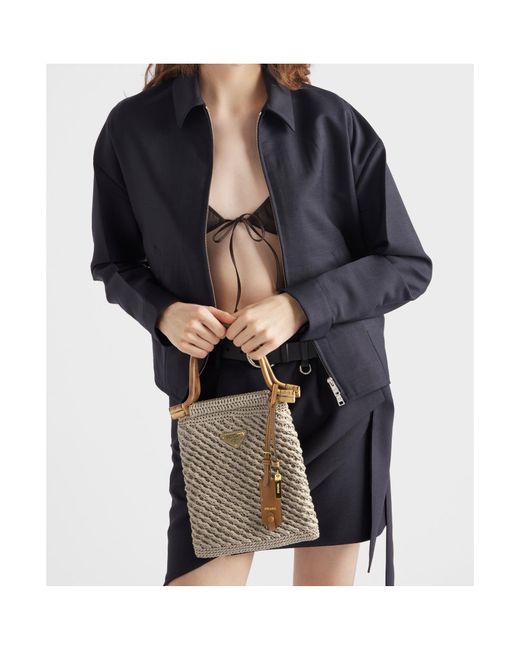 Prada Brown Cotton Crochet Mini-Handbag