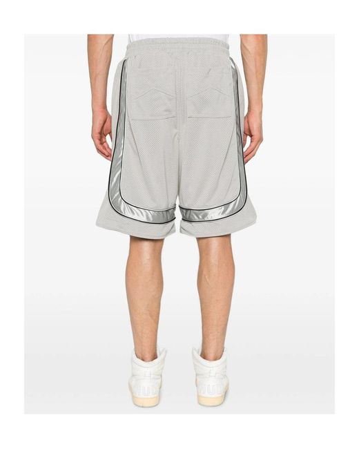 Rhude White Baggy Mesh Collegiate Logo Shorts for men
