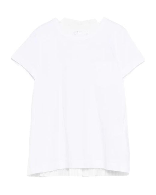 Sacai White Ruffled T-Shirt