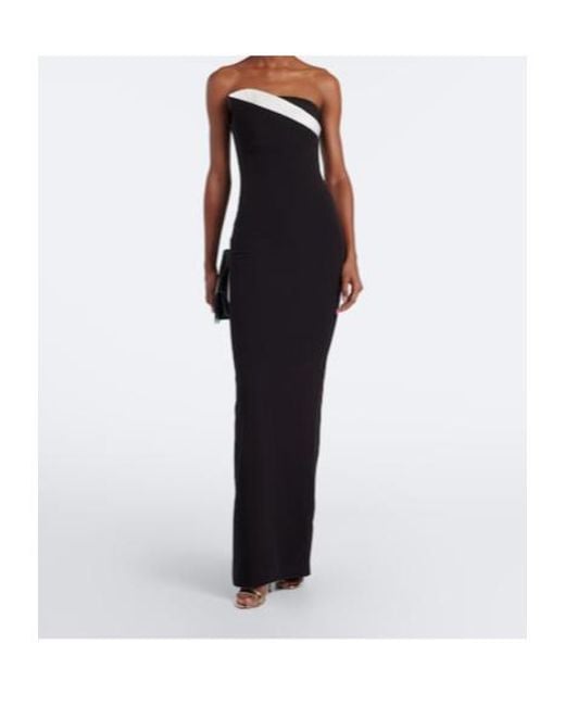 Roland Mouret Black Draped Bustier Gown