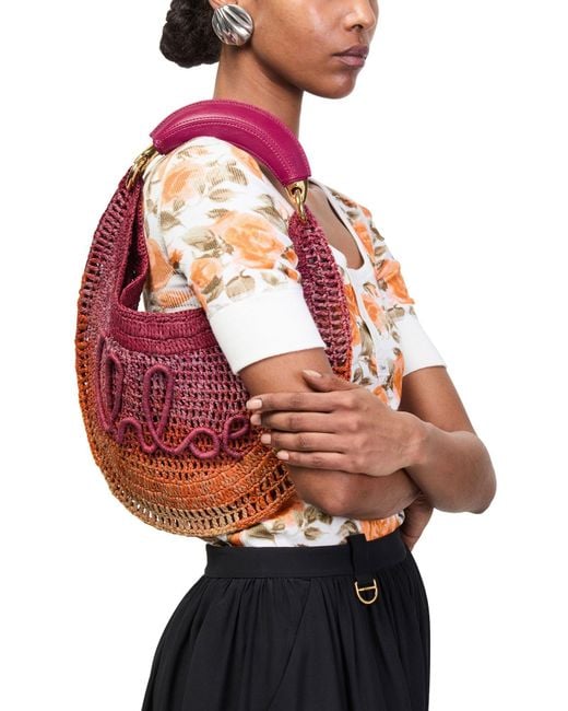 Chloé Red Summer Banana Hobo Bag