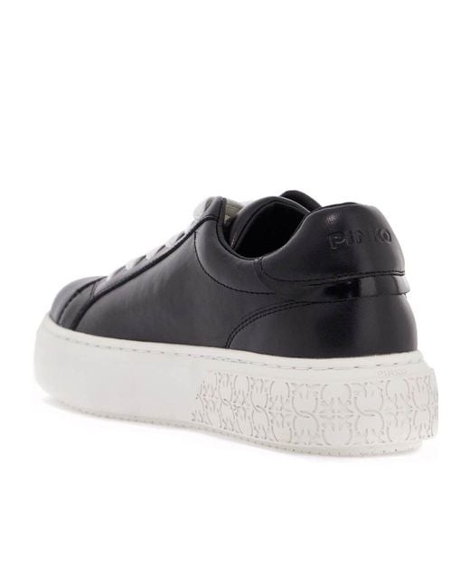 Pinko Black Yoko 12 Logo Patch Platform Sneakers