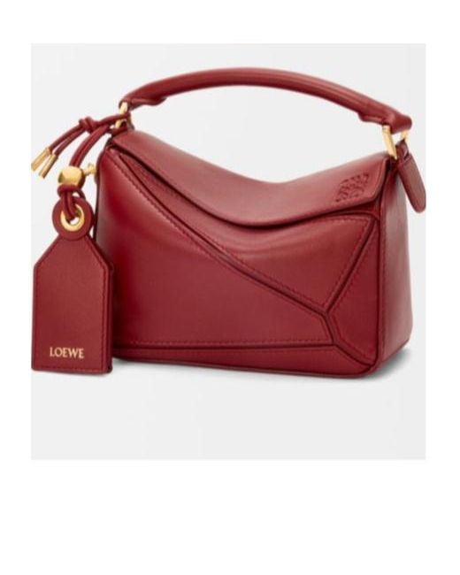 Loewe Red Mini Featherlight Puzzle Bag