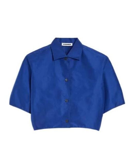Jil Sander Blue Technical Faille Shirt