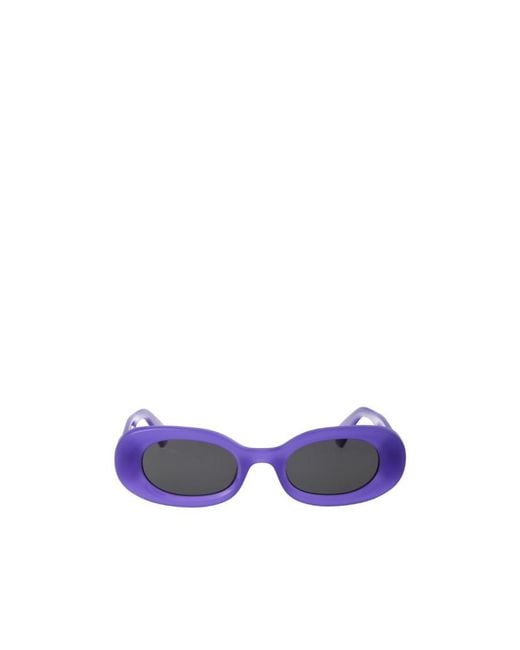 Off-White c/o Virgil Abloh Blue Oval Frame Sunglasses for men