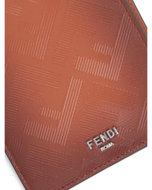 Fendi Red Logo Plaque Bifold Wallet for men